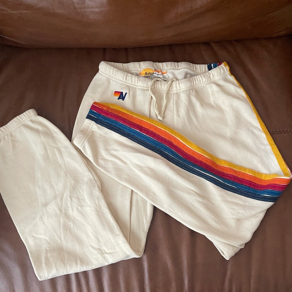 Aviator Nation Women’s 5 Stripe - Vintage White
